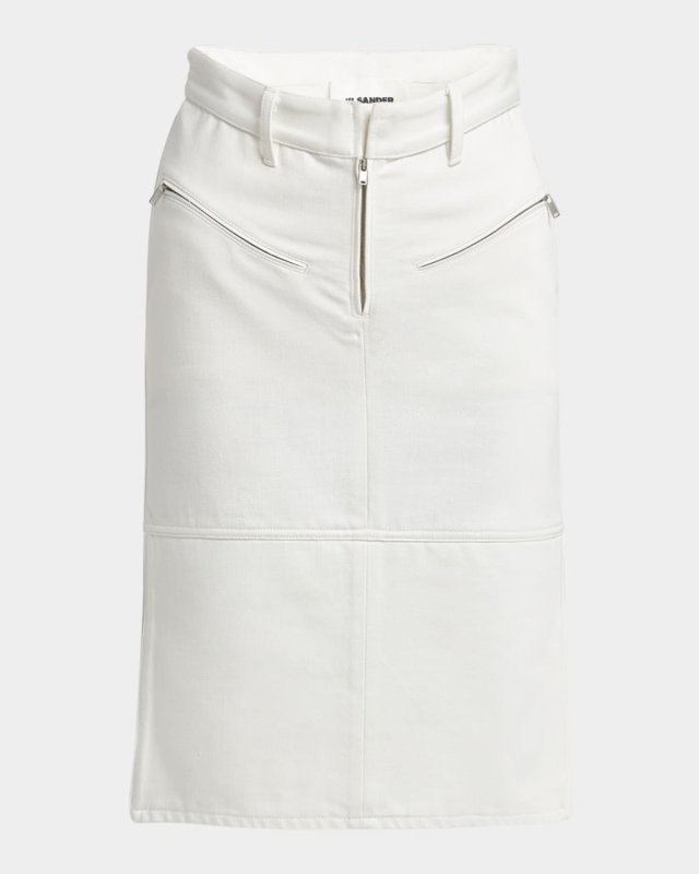 High-Waist Zip-Pockets Biker Skirt